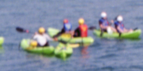 Kayakers at 100% Crop