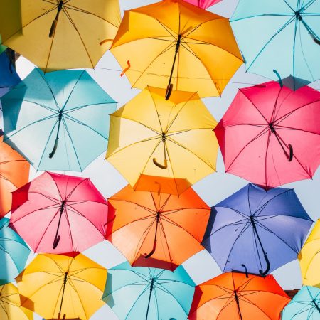 assorted-color opened umbrellas